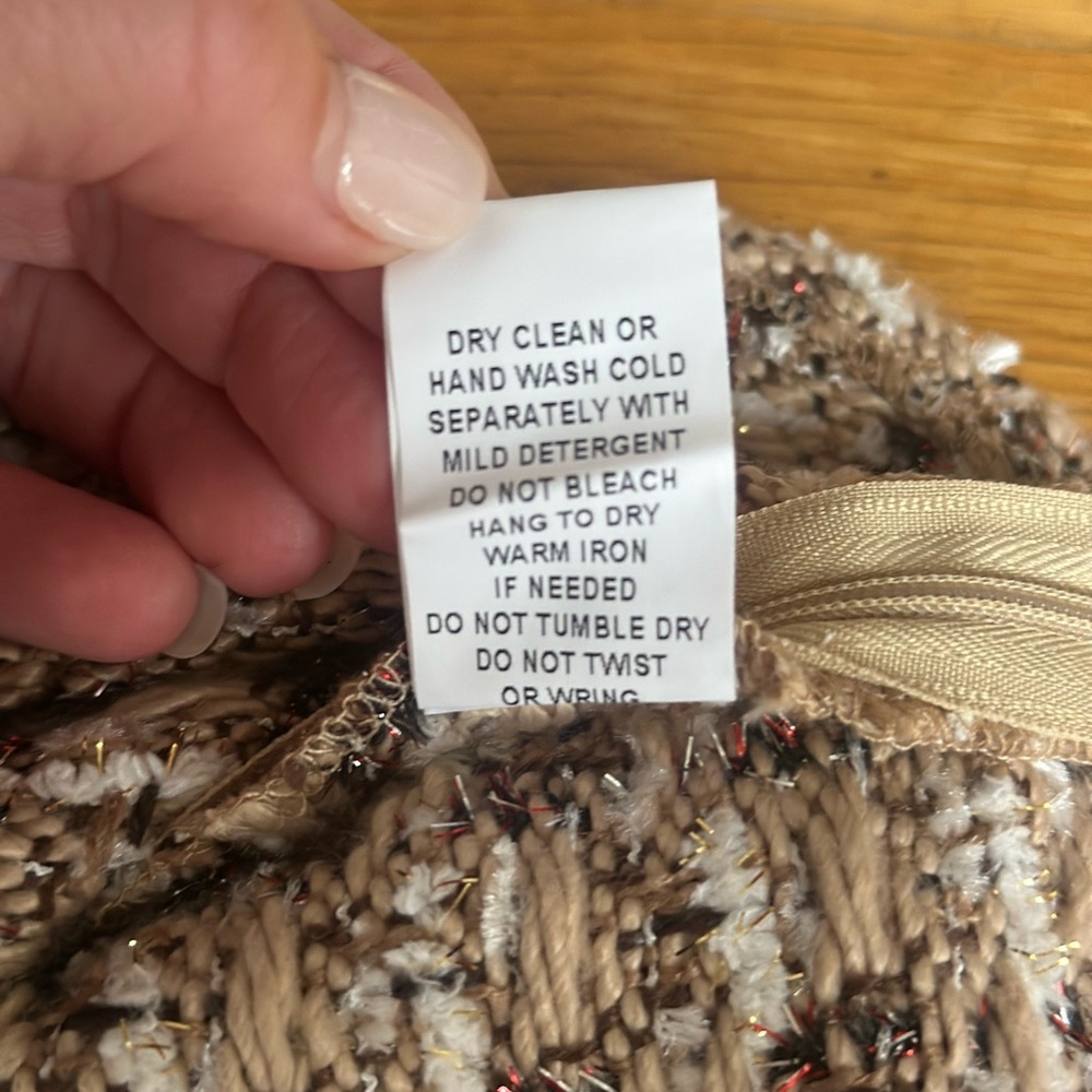 NWT SHUG Women’s Multi Tweed 3/4 Sleeve Top Beige Brown Holiday Size XS - Picture 11 of 11
